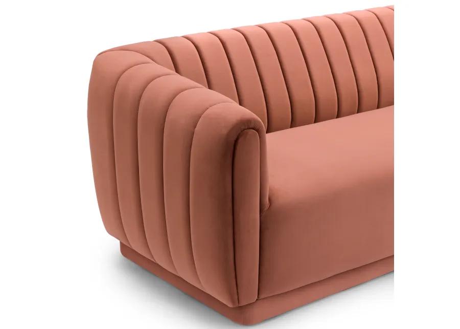 Kinsley Blush Modern Velvet Sofa 