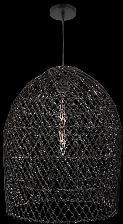 Tabuk 19" Wide 1-Light Pendant - Black