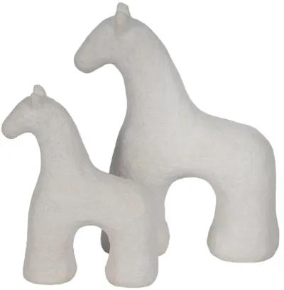 6" Textured Horse, White