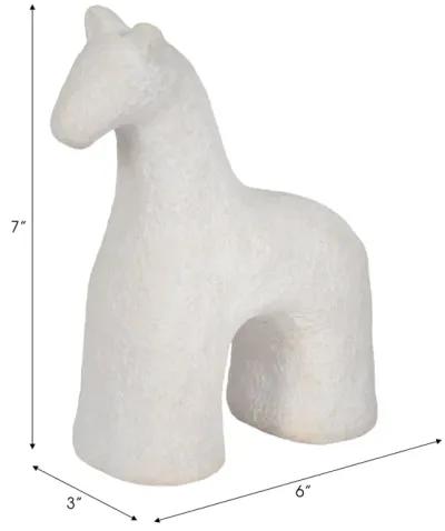 6" Textured Horse, White