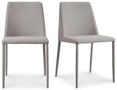 NORA FABRIC DINING CHAIR LIGHT GREY-SET OF TWO