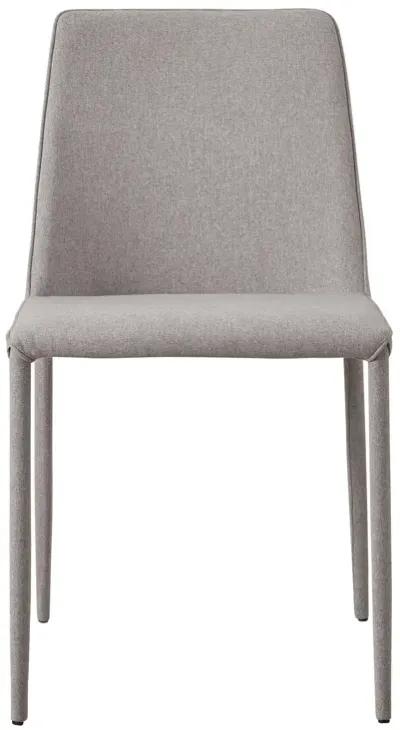 NORA FABRIC DINING CHAIR LIGHT GREY-SET OF TWO