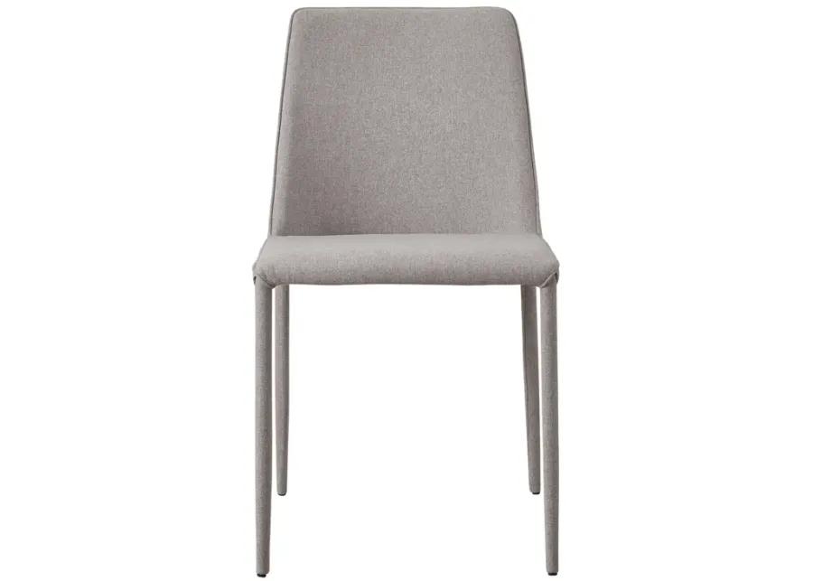 NORA FABRIC DINING CHAIR LIGHT GREY-SET OF TWO