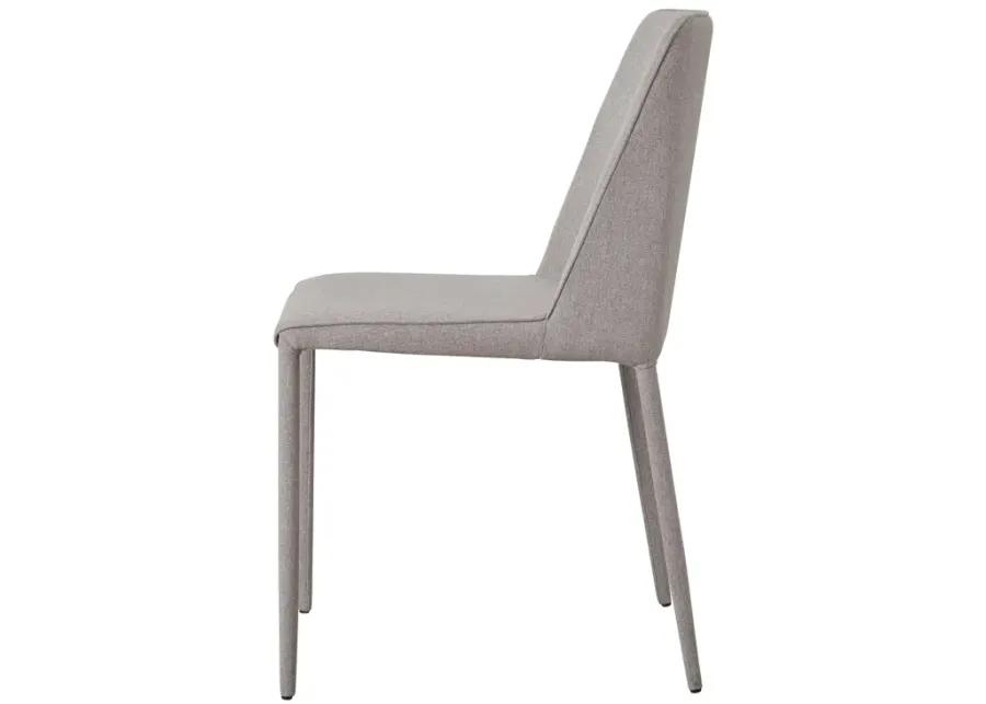 NORA FABRIC DINING CHAIR LIGHT GREY-SET OF TWO