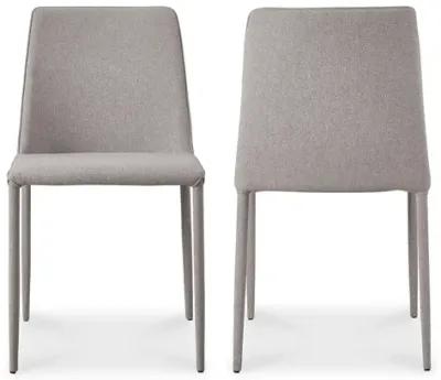 NORA FABRIC DINING CHAIR LIGHT GREY-SET OF TWO