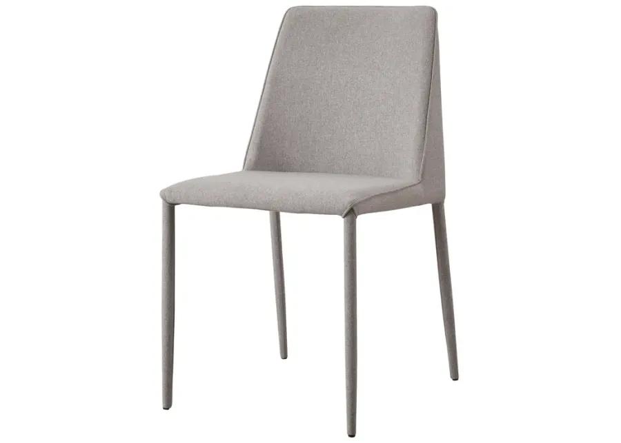 NORA FABRIC DINING CHAIR LIGHT GREY-SET OF TWO