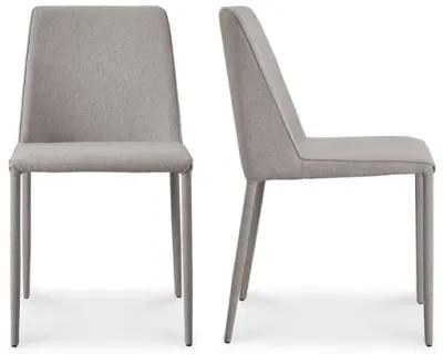 NORA FABRIC DINING CHAIR LIGHT GREY-SET OF TWO