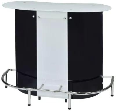 Lacewing 1-shelf Bar Unit Glossy Black and White