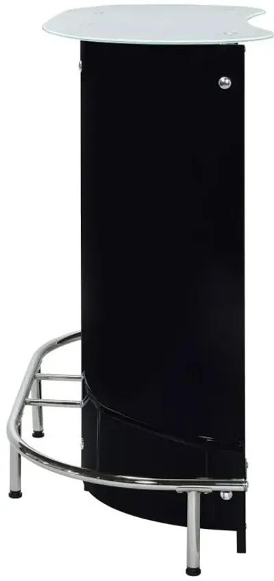 Lacewing 1-shelf Bar Unit Glossy Black and White