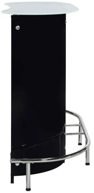 Lacewing 1-shelf Bar Unit Glossy Black and White