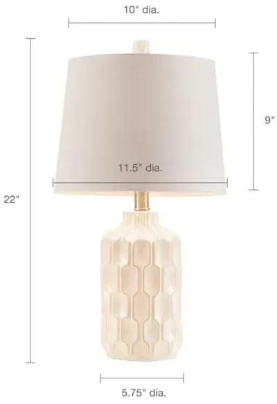 INK+IVY Contour Ivory Ceramic Table Lamp