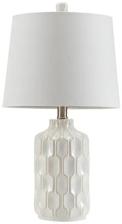 INK+IVY Contour Ivory Ceramic Table Lamp