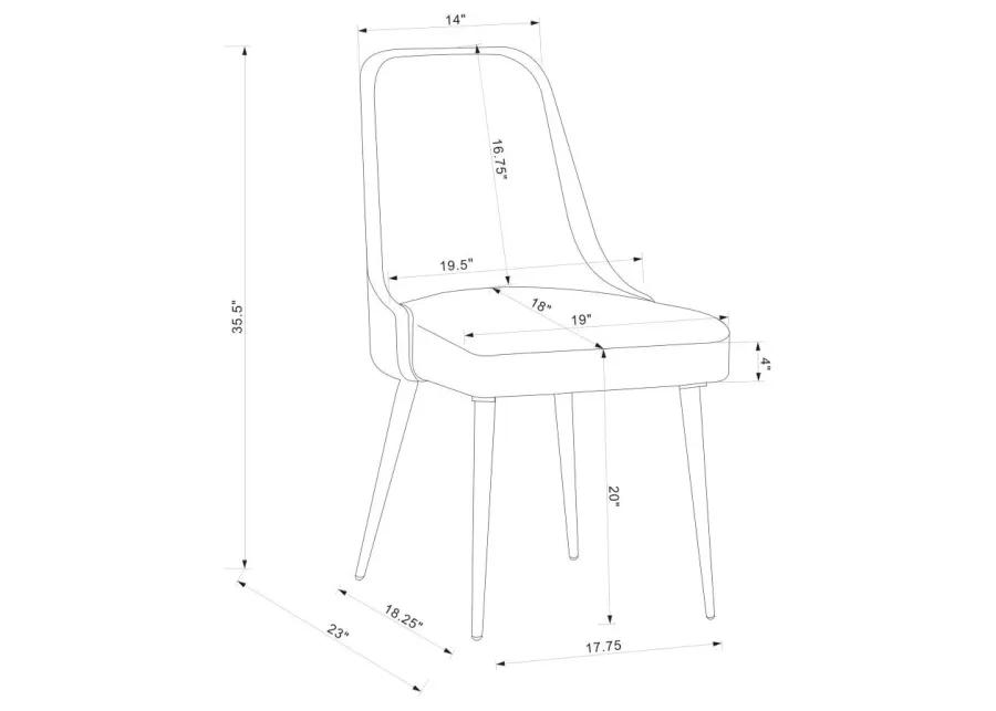 Alejandro Upholstered Dining Chairs Grey (Set of 2)