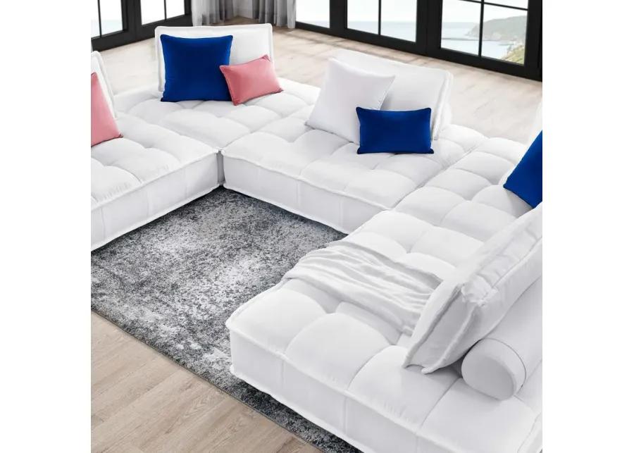 Saunter Tufted Fabric Fabric 5-Piece Sectional Sofa