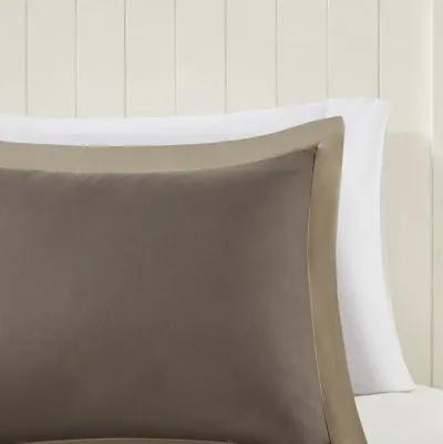 Madison Park Essentials Larkspur Brown/Sand 3M Scotchgard Diamond Quilting Reversible Down Alternative Comforter Set