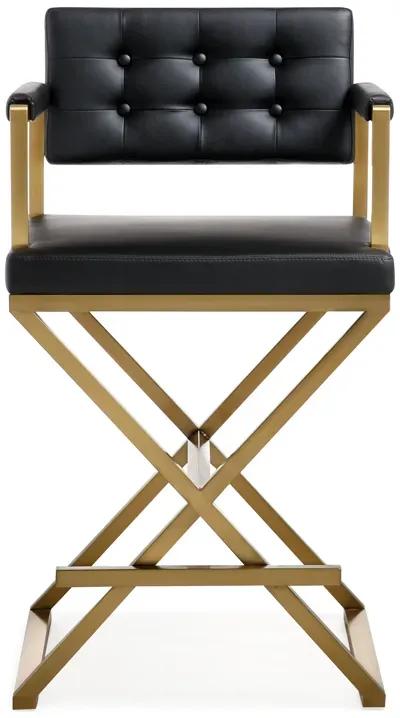 Director Black Gold Steel Counter Stool