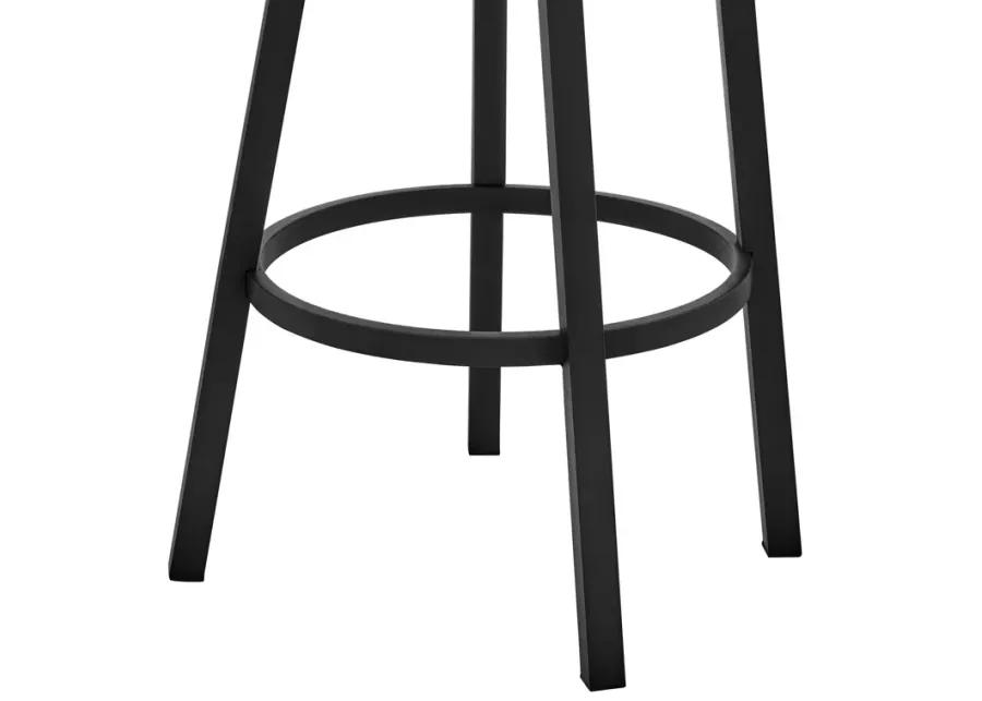 Bryant 30" Bar Height Swivel Bar Stool in Black Finish and Black Faux Leather