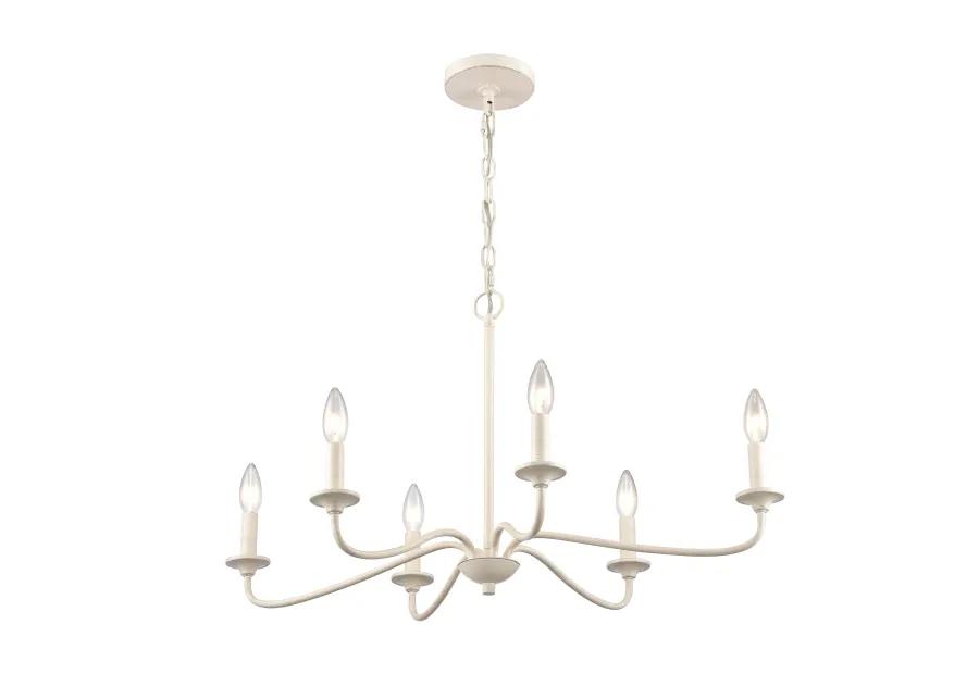 Quinn 30'' Wide 6-Light Chandelier - Antique White