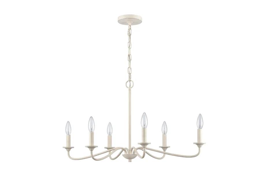 Quinn 30'' Wide 6-Light Chandelier - Antique White