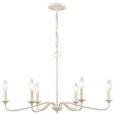 Quinn 30'' Wide 6-Light Chandelier - Antique White