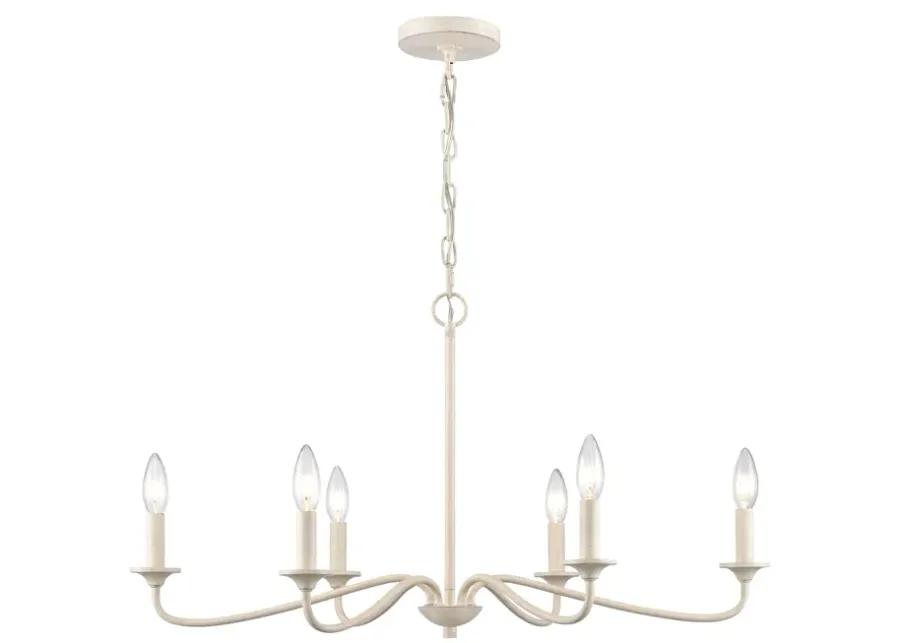 Quinn 30'' Wide 6-Light Chandelier - Antique White