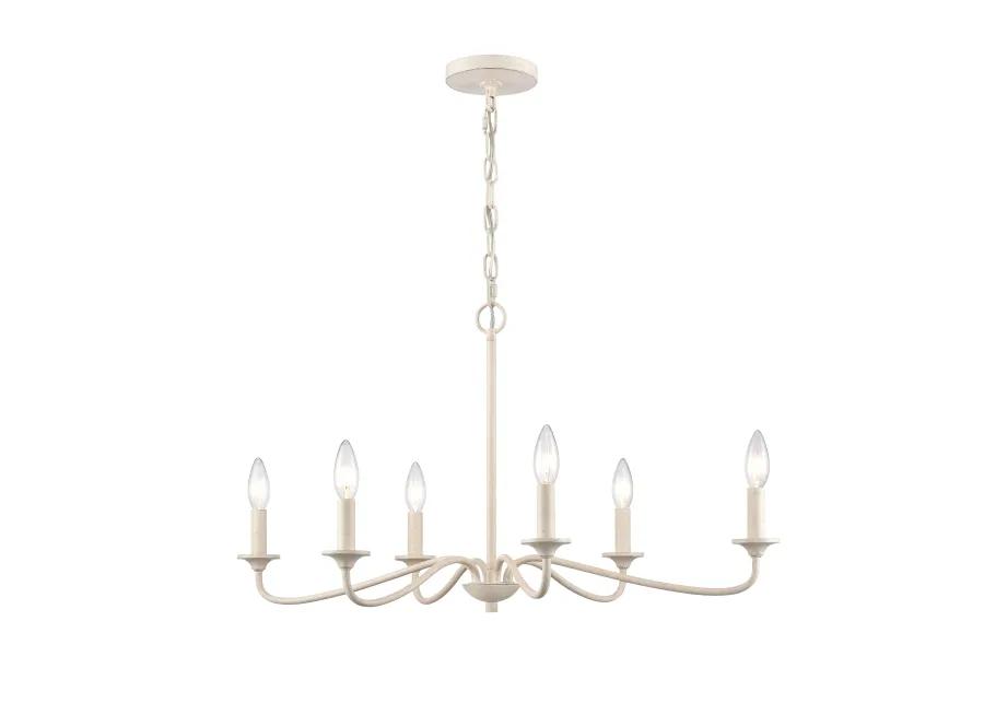 Quinn 30'' Wide 6-Light Chandelier - Antique White