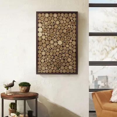 INK+IVY Topi Natural Natural Wood Slice Mosaic Wall Decor