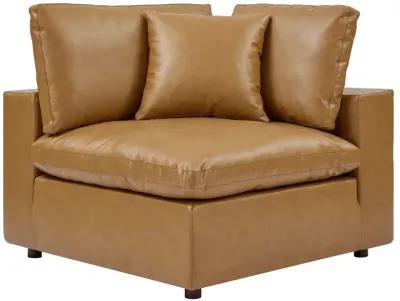 Commix Down Filled Overstuffed Vegan Leather 5-Piece Sectional Sofa