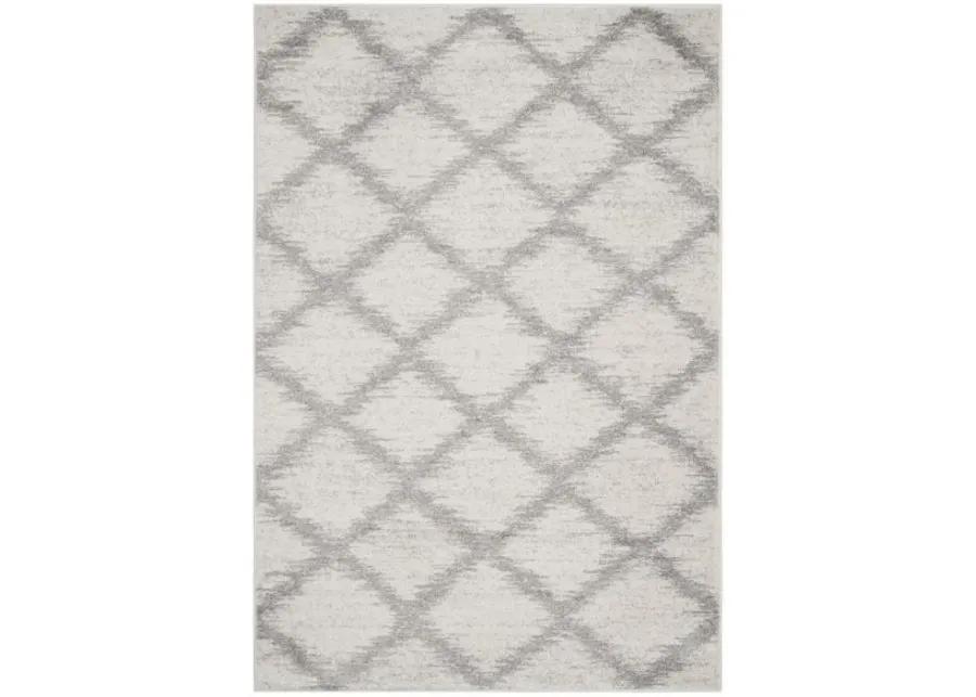 Adirondack Contemporary Ivory / Silver 5'-1" X 7'-6" Powerloomed Rug