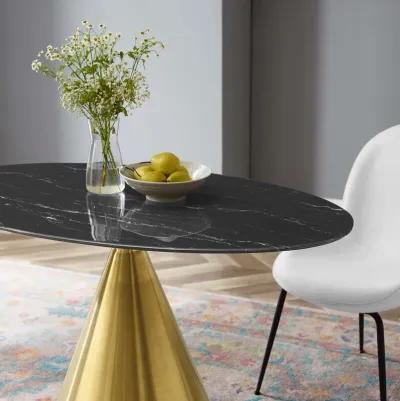 Tupelo 48" Oval Artificial Marble Dining Table