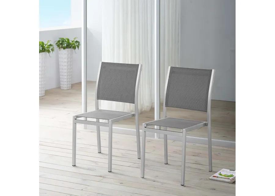 Shore Side Chair Outdoor Patio Aluminum Set of 2