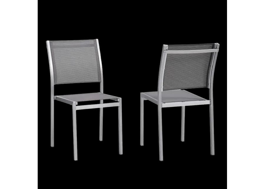 Shore Side Chair Outdoor Patio Aluminum Set of 2