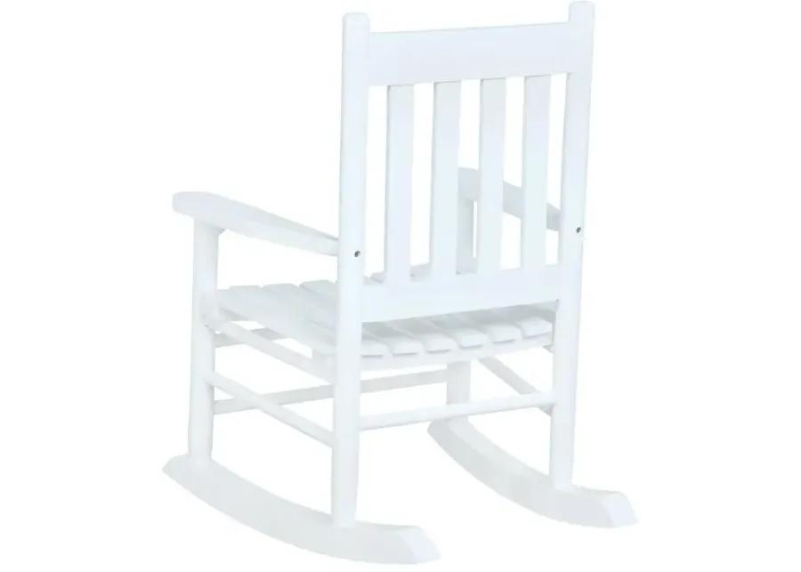 Annie Slat Back Youth Rocking Chair White