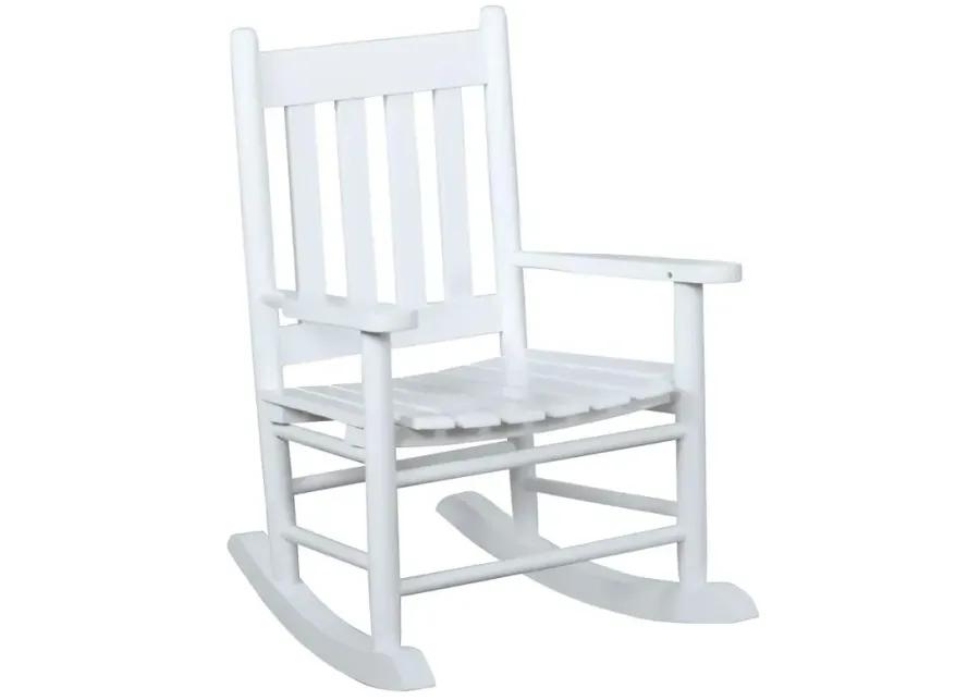 Annie Slat Back Youth Rocking Chair White