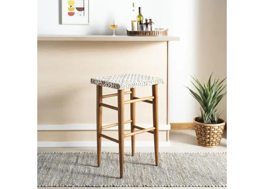 Kaleo Woven Leather Barstool