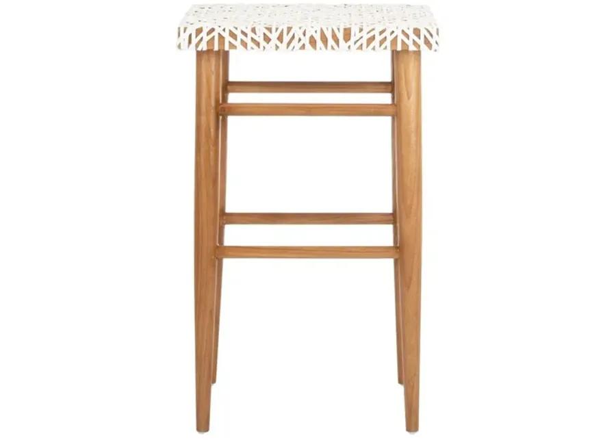 Kaleo Woven Leather Barstool