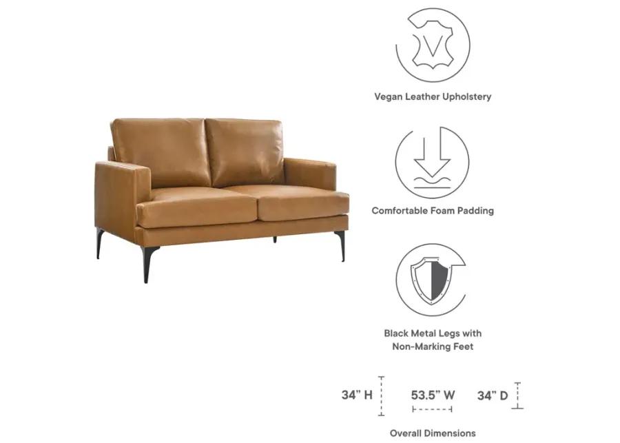 Evermore Vegan Leather Loveseat