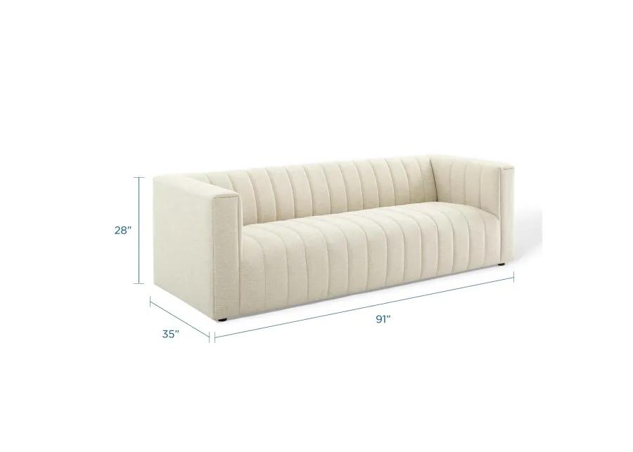 Reflection Channel Tufted Upholstered Sofa