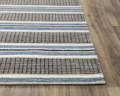 Katana Brown/Gray Stripe Wool 5' x 7'6" Rectangle Rug