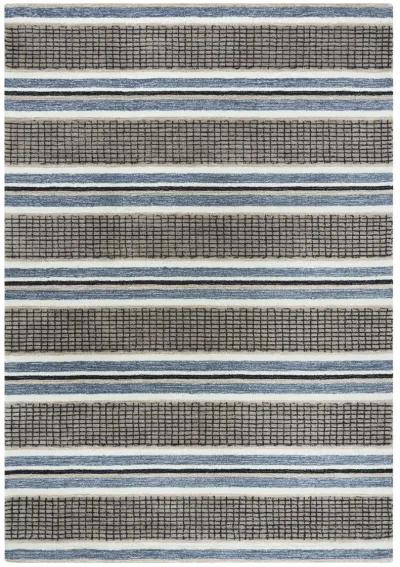 Katana Brown/Gray Stripe Wool 5' x 7'6" Rectangle Rug