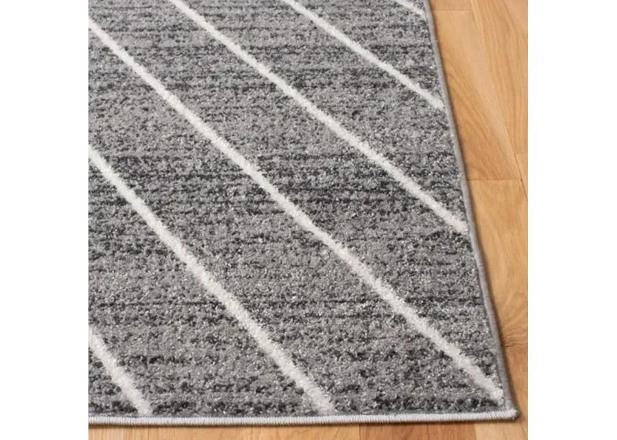 ADIRONDACK Contemporary Dark Grey / Ivory 5'-1" X 7'-6" Powerloomed Rug