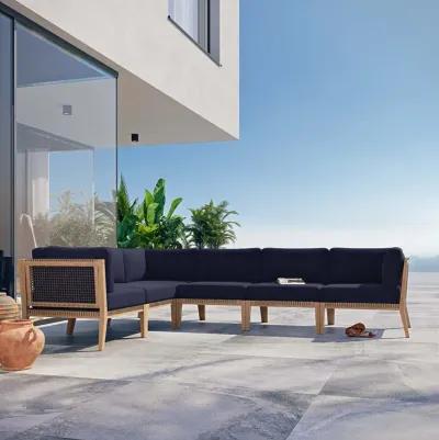 Clearwater Teak 6-Piece Outdoor Sectional