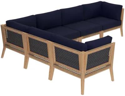 Clearwater Teak 6-Piece Outdoor Sectional