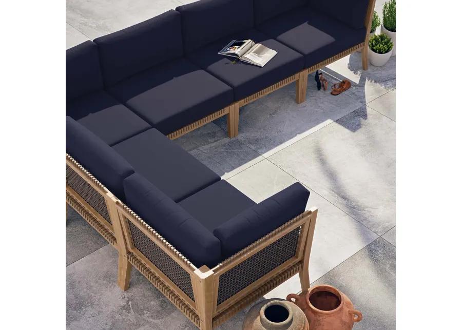 Clearwater Teak 6-Piece Outdoor Sectional