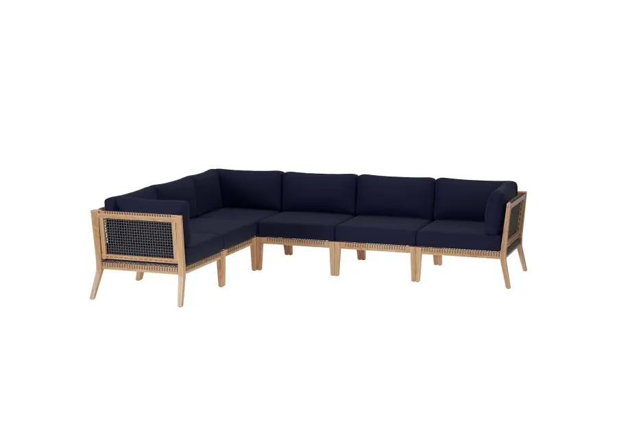 Clearwater Teak 6-Piece Outdoor Sectional