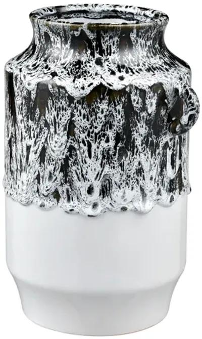 Gallemore Vase  -  Black and White Glazed - Set of 2