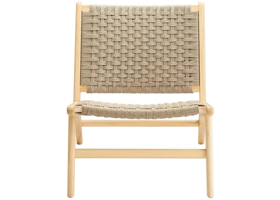 Saoirse Woven Rope Wood Accent Lounge Chair