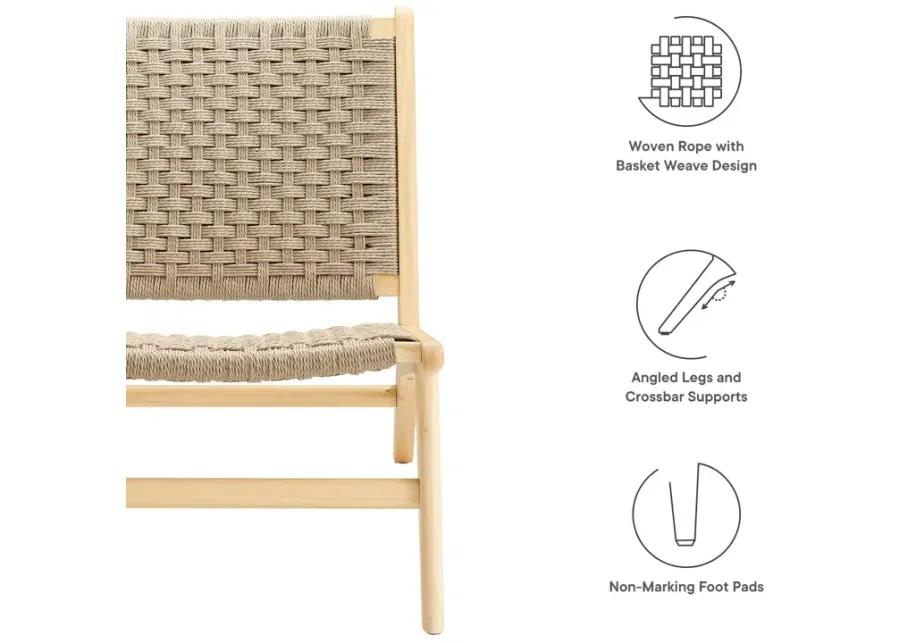 Saoirse Woven Rope Wood Accent Lounge Chair