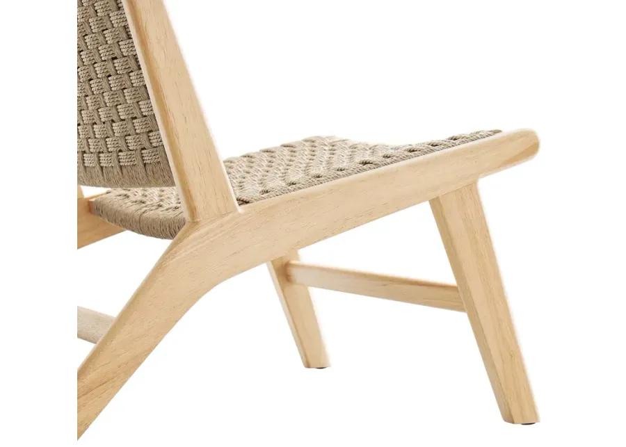 Saoirse Woven Rope Wood Accent Lounge Chair