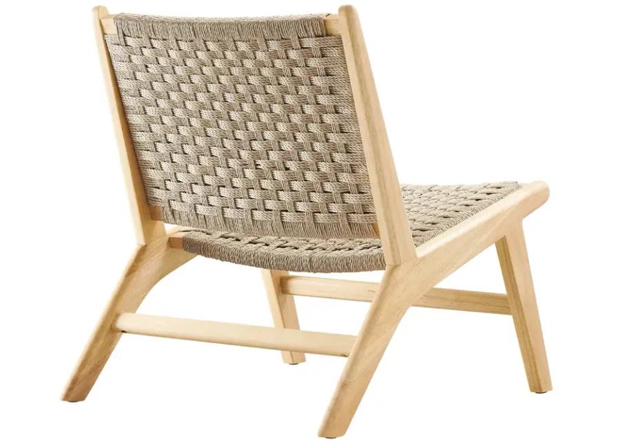 Saoirse Woven Rope Wood Accent Lounge Chair